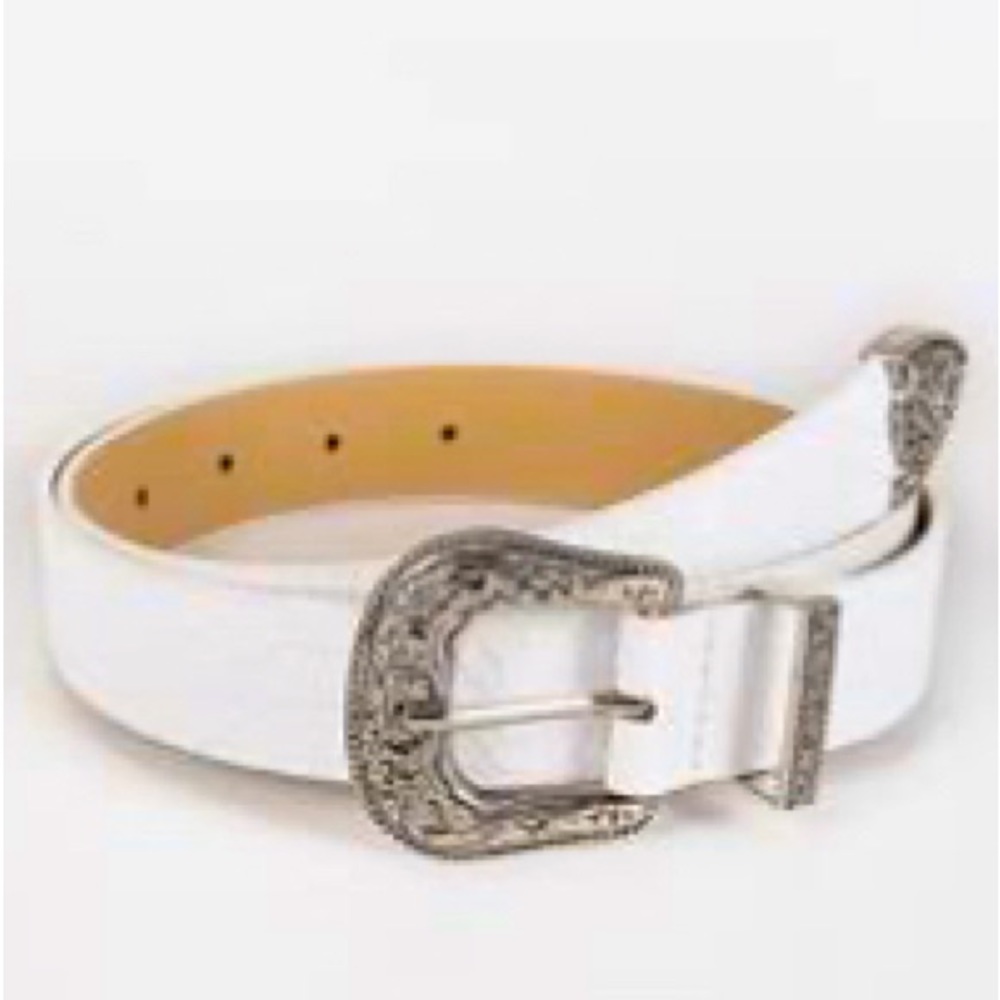 Textured Metal western Buckle Belt With Punch Tool